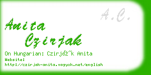 anita czirjak business card